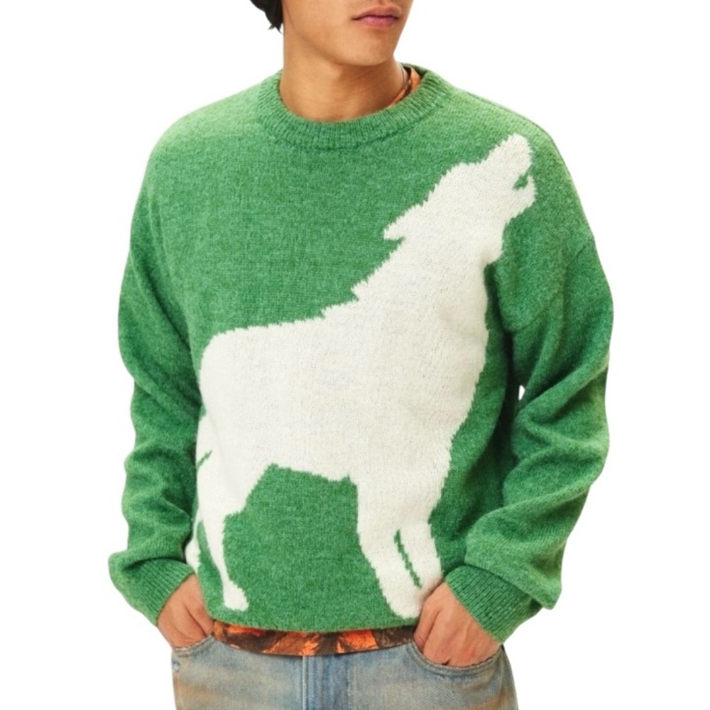 Urban Outfitters Wolf Crew Neck Sweater Saddler BDG